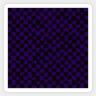 Warped Checkerboard, Black and Purple Sticker